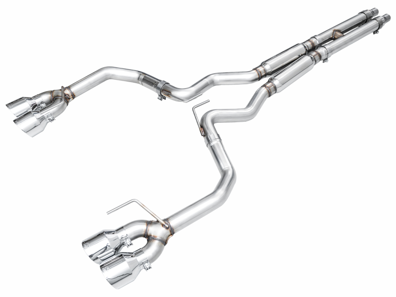 Ford Mustang Performance Exhaust - AWE Tuning - Track Edition Cat Back - Chrome Silver - 2024+